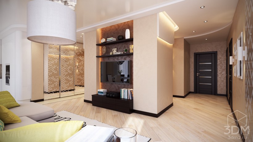 Гостиная совмещенная с прихожей