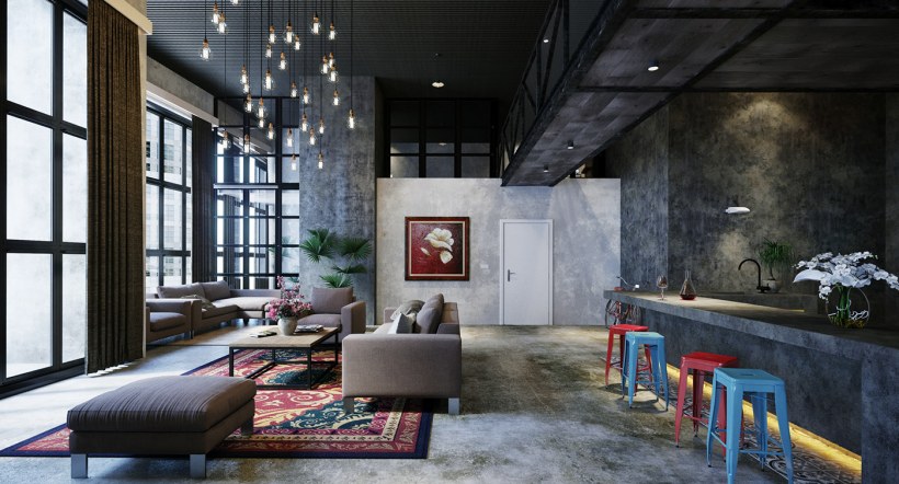 Стиль лофт в 3d