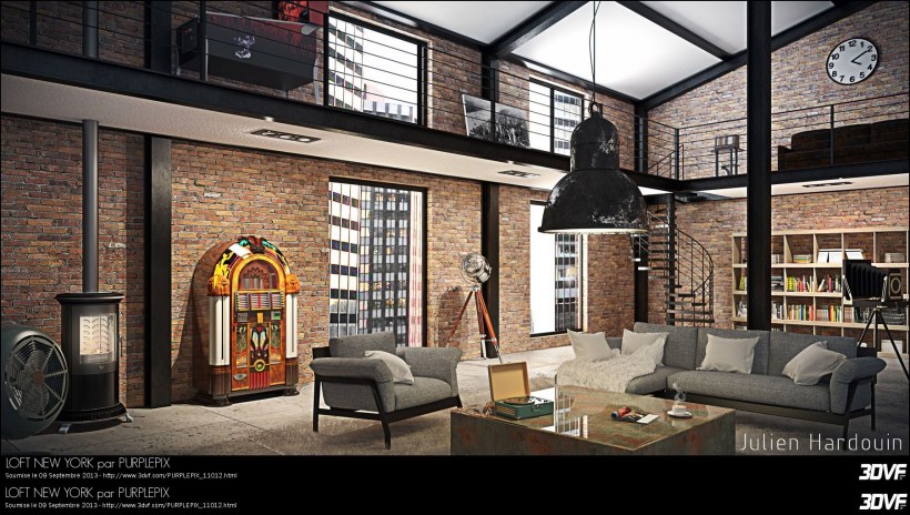 Спальня мужская лофт брутализм