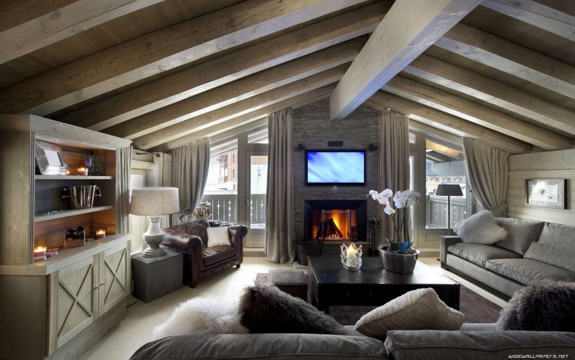 Дом Шале из клееного бруса интерьер