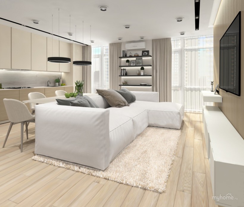 Квартира в светлых тонах дизайн-проект