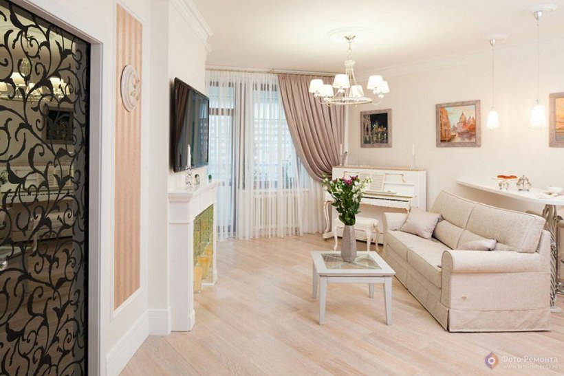 Интерьеры гостиных в светлых тонах