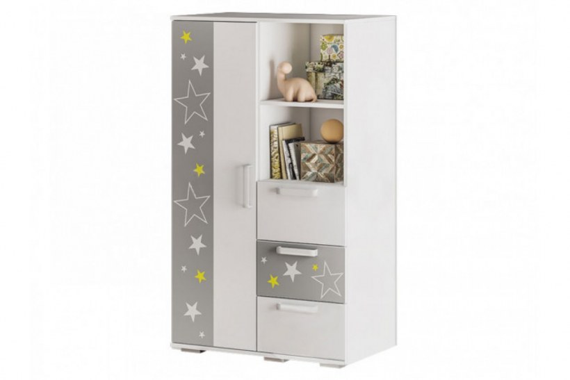 Шкаф многофункциональный трио ШК-10 белый-Звёздное детство