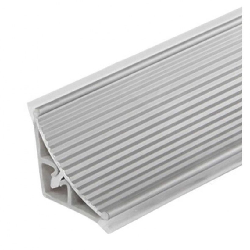 Плинтус алюминиевый Квадро серебро 3м