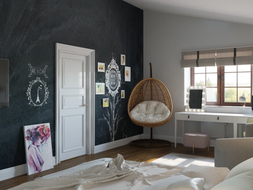 Интерьер подростковой спальни в стиле Парижский