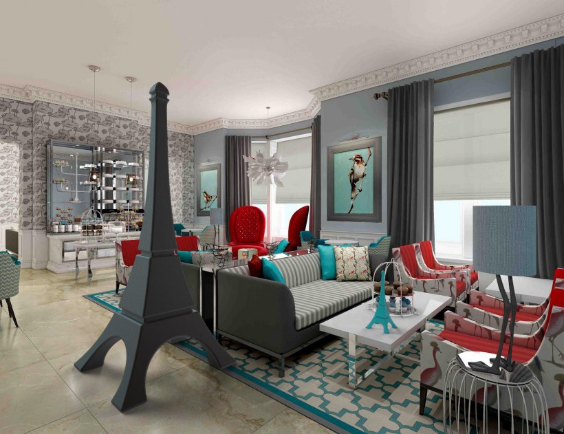 Комната в стиле Парижа гостиная