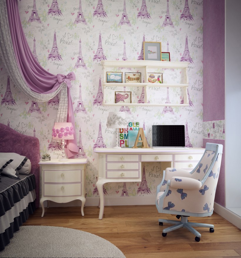 Комната для девочки в парижском стиле