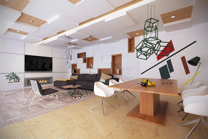 Гостиная в стиле конструктивизм