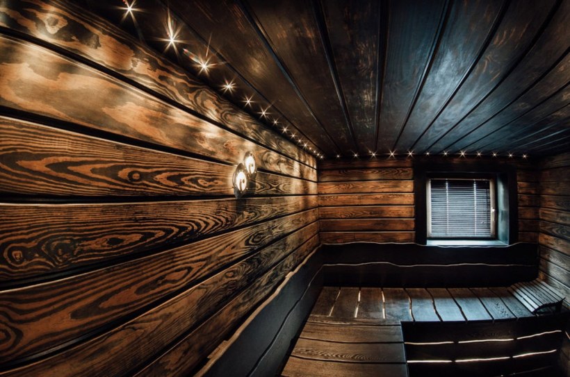 Отделка бани деревом