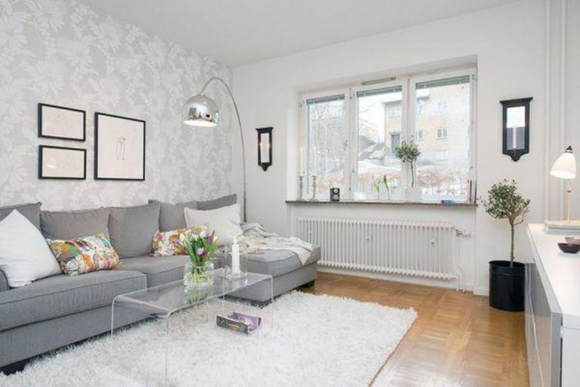 Гостиная в сером цвете