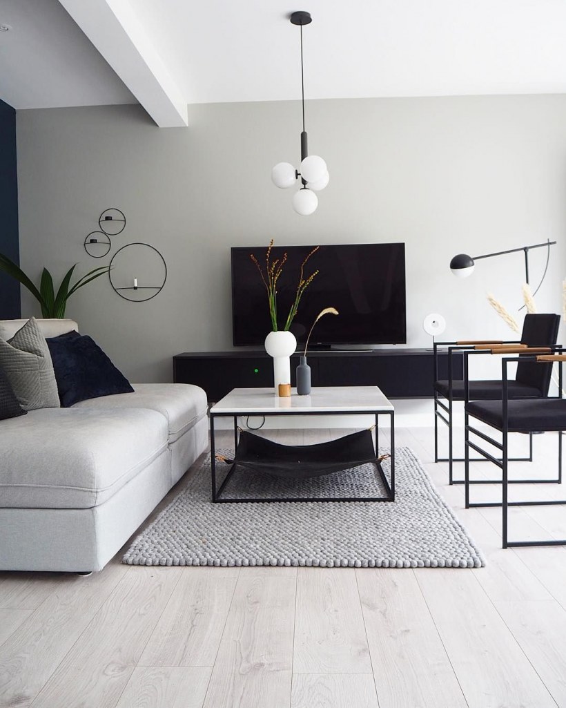 Интерьер под серый диван