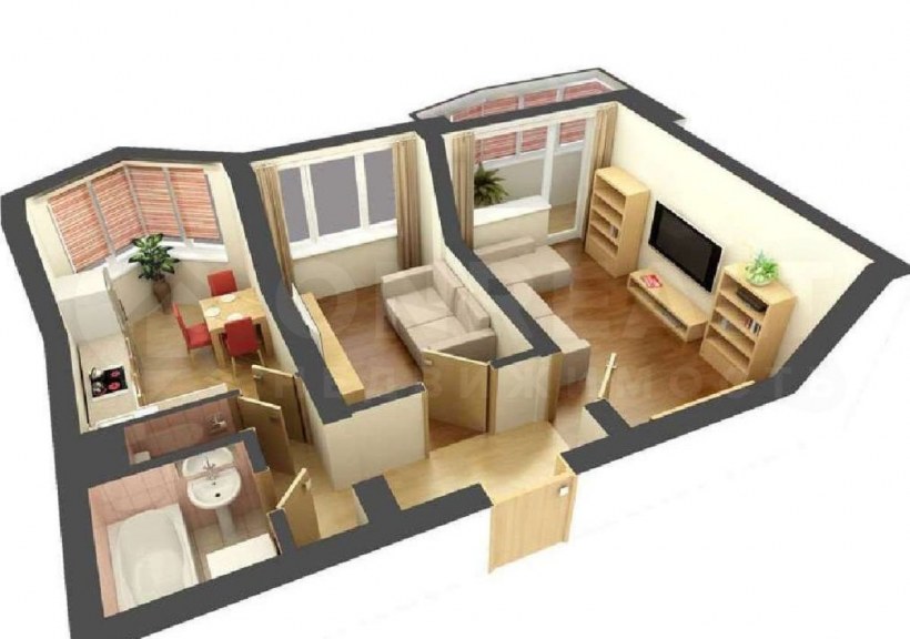 Проект двухкомнатной квартиры