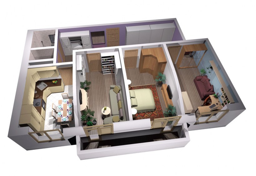 Перепланировка квартиры хрущевка 2 комнатная смежная