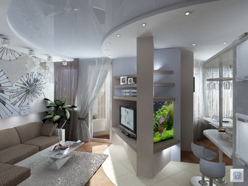 Зонирование 1 комнатной квартиры