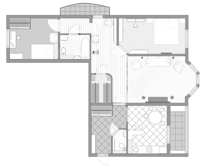 И155 трешка 90 метров планировка