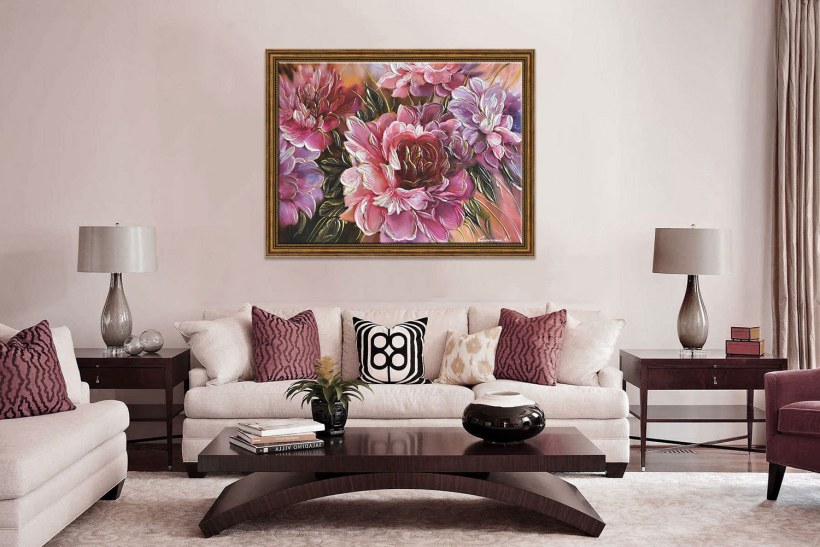 Картина в раме в интерьере