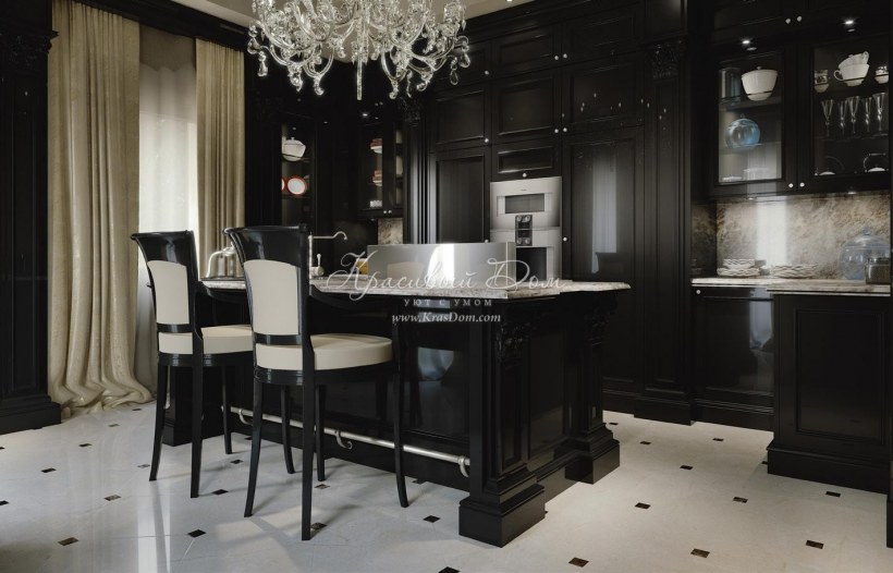 Кухни итальянские черно белые