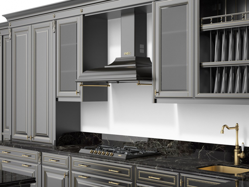 Беатриче кухня тёмная патина