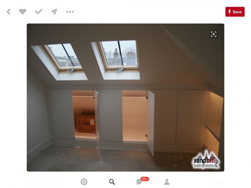 Встроенные ниши на мансарде