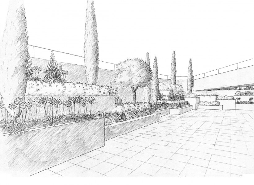 Городской ландшафт в карандаше