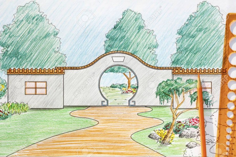 Архитектура ландшафта рисунок