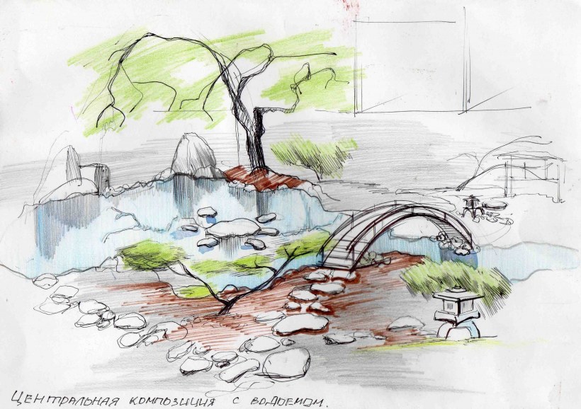 Природа и архитектура карандашом