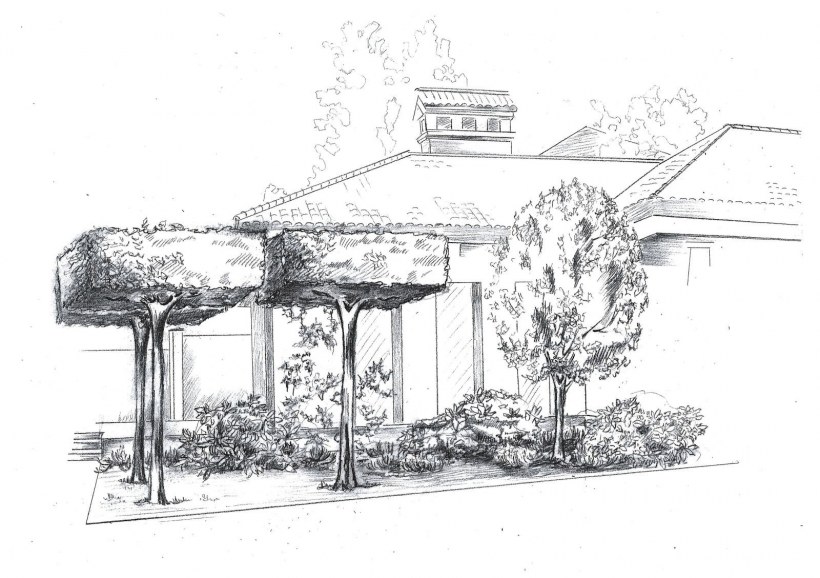 Малые архитектурные формы карандашом