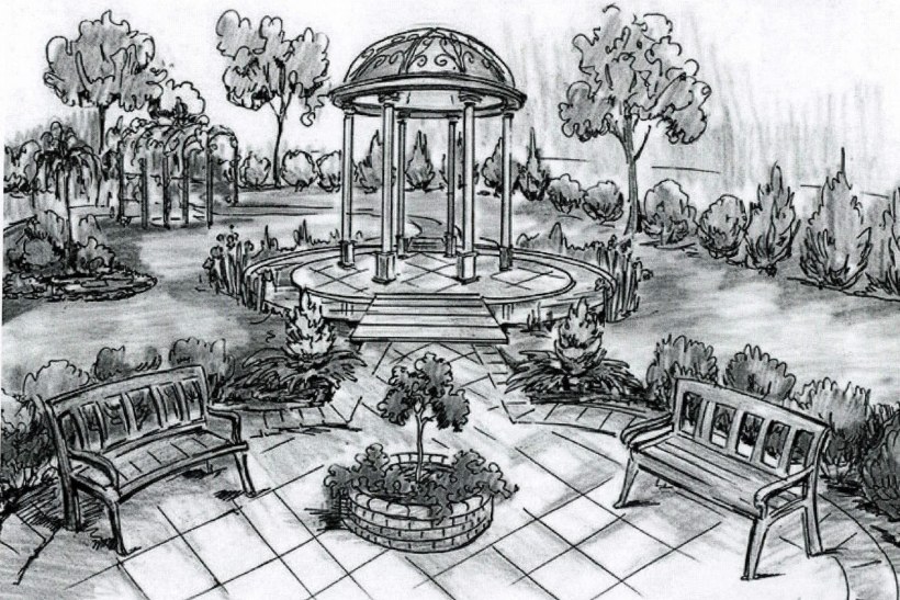 Эскиз садово парковой зоны