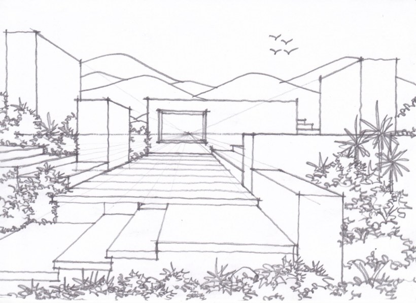 Ландшафт карандашом для начинающих