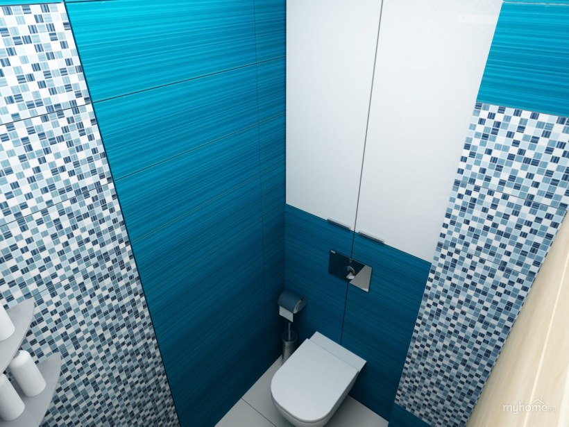 Туалетная комната голубая