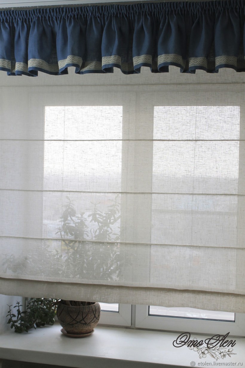 Римская штора из льна