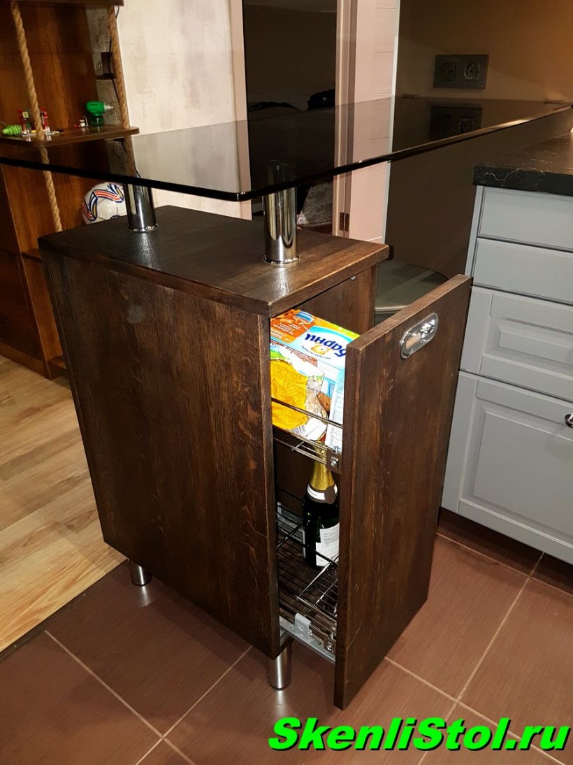 Стеклянная столешница для барной стойки