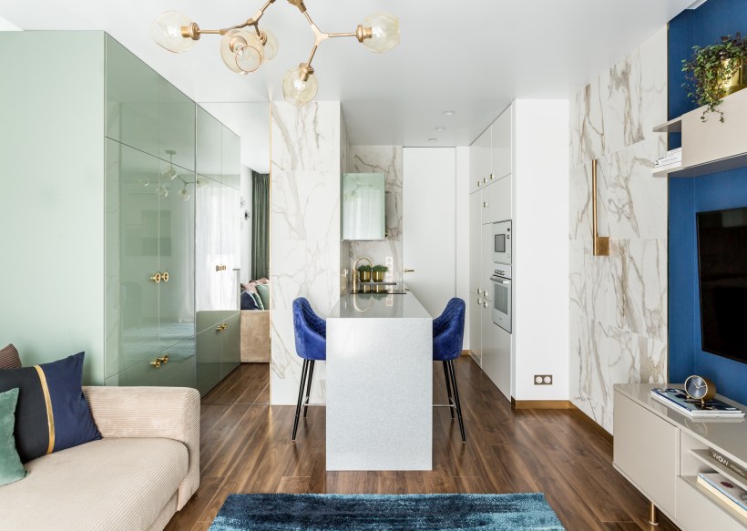 Интерьер однокомнатной квартиры 34 кв.м