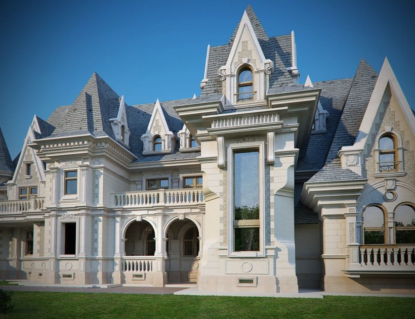 Особняк в стиле Ампир с башенками