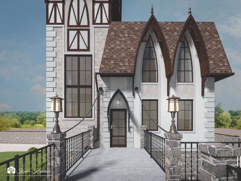 Фасады домов в готическом стиле