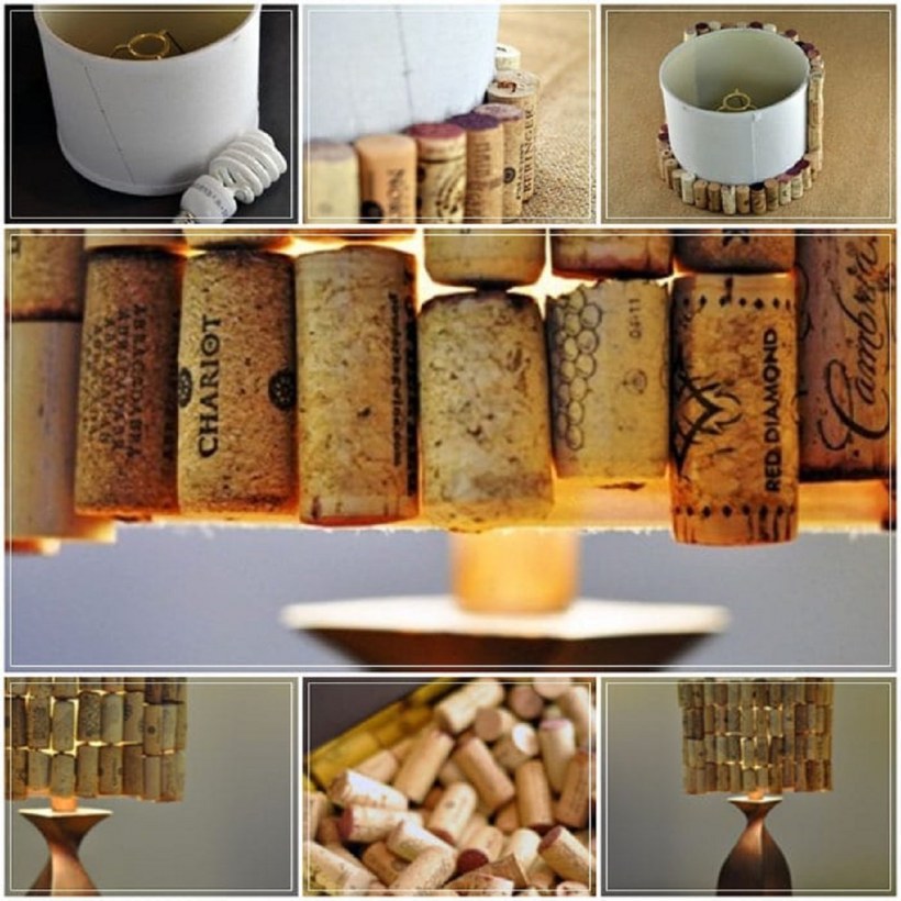 Абажур из пробок от вина