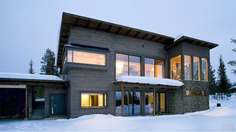 Дом в скандинавском стиле с панорамными окнами