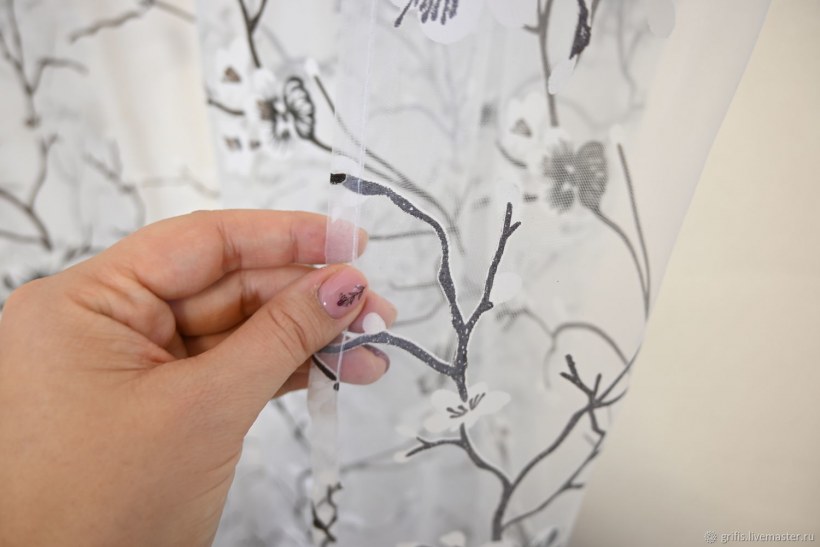 Тюль "Сакура" белый