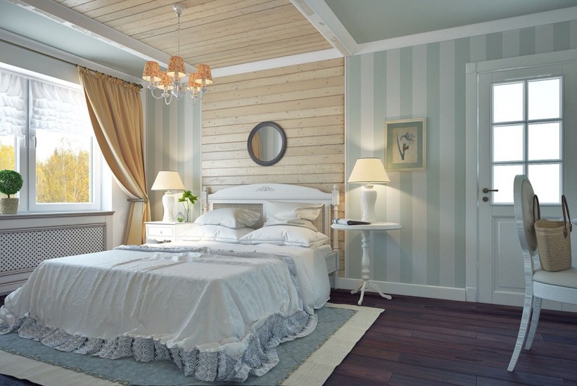 Спальня вагонка в стиле Прованс