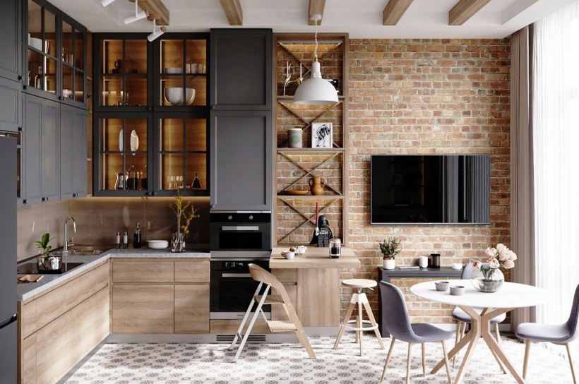 Кухня в стиле Индастриал Шик