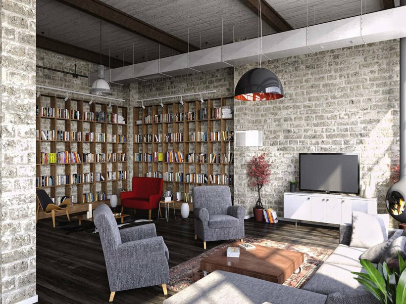 Интерьер Индастриал лофт Шик