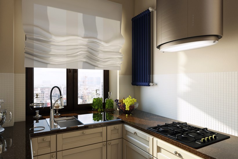 Кухонный гарнитур с мойкой у окна