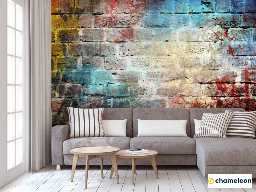 Фотообои разноцветный кирпич