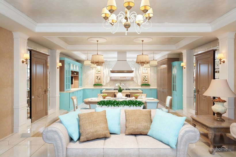 Зонирование гостиной в классическом стиле