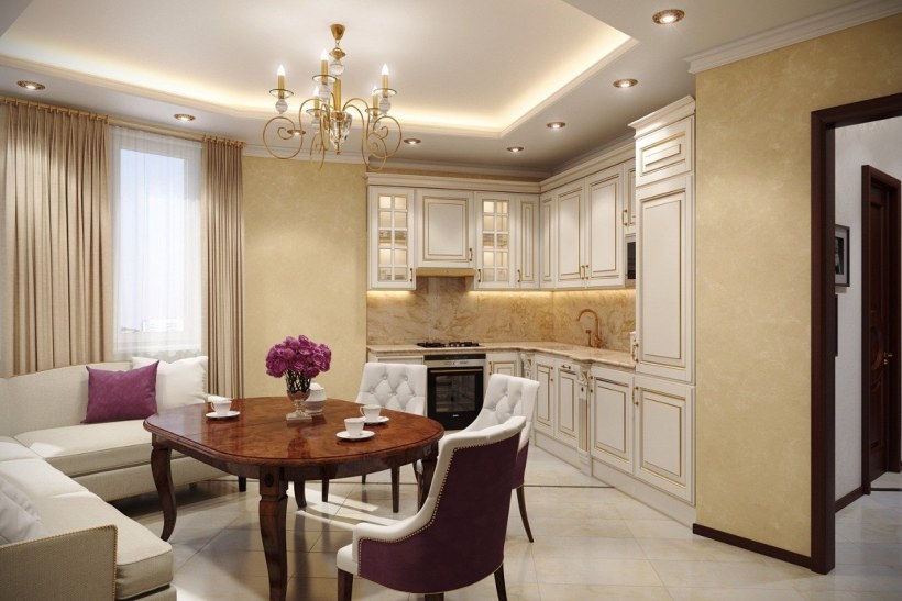 Кухня 25кв м классика современная