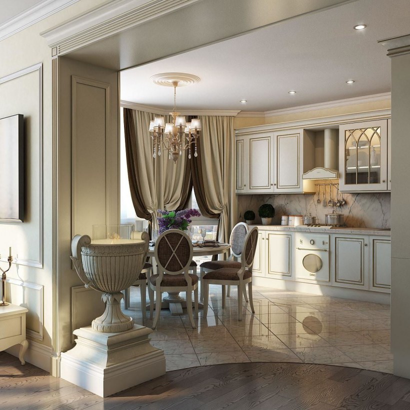 Кухня 25кв м классика современная