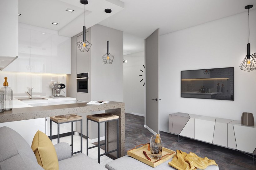 Кухни гостиные Минимализм