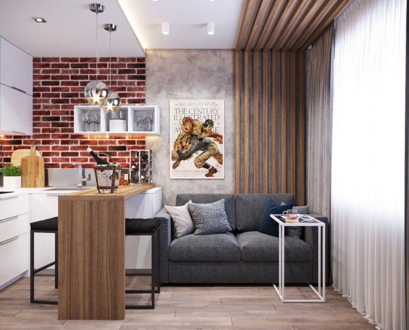 Небольшие кухни гостиные