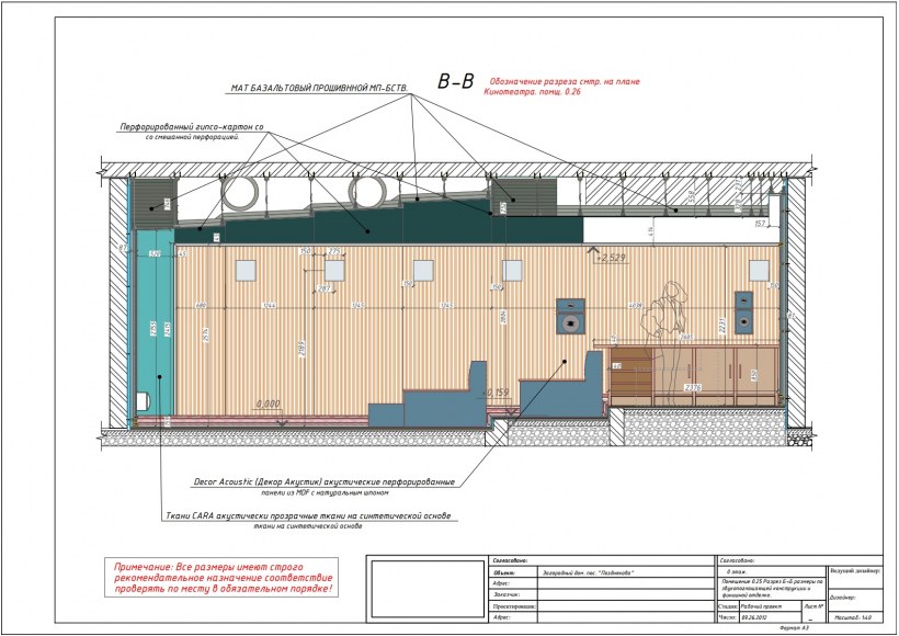 Домашний кинозал чертежи