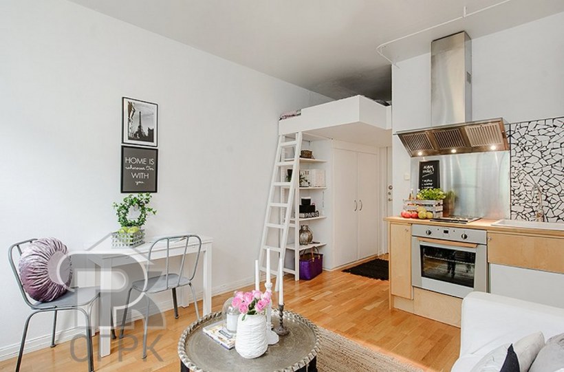 Спальное место второй ярус студия 25 кв